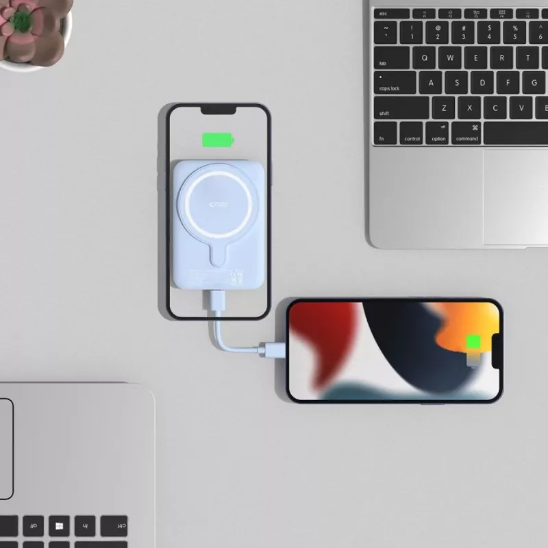 Kannettava varavirtalähde TECH-PROTECT PB10 LIFEMAG 5000mAh sininen