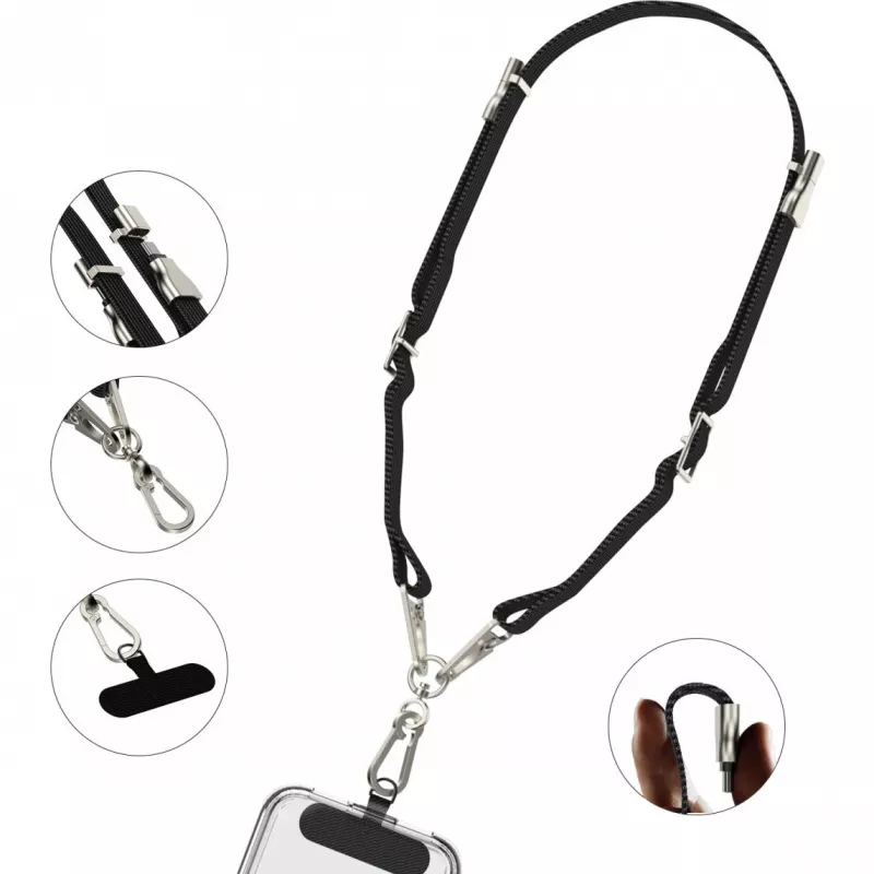 4smarts USB-C -puhelinketju PowrCord musta (541386)