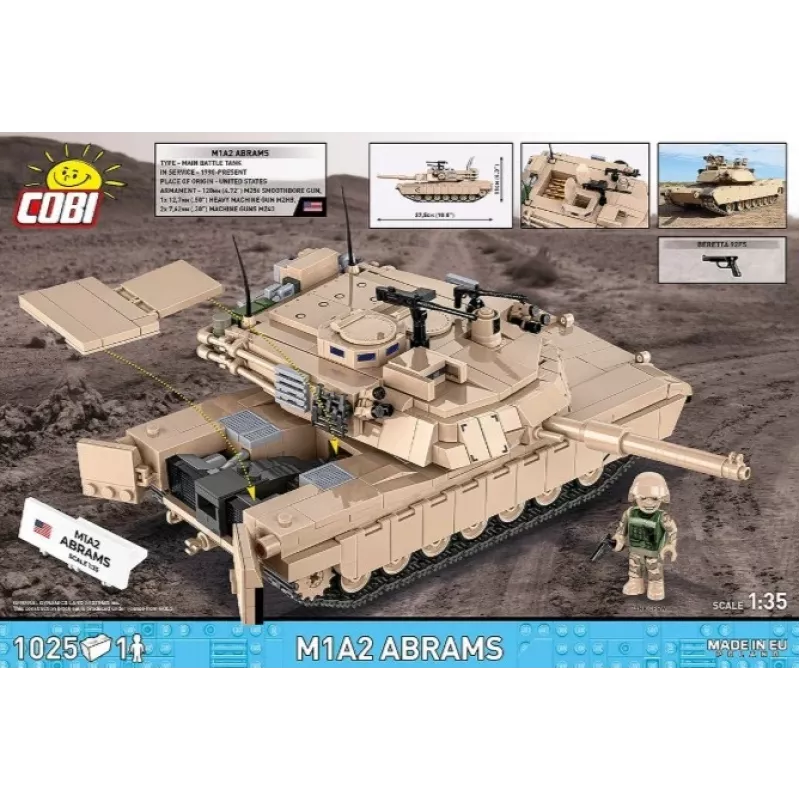 Rakennussarja-palikat Cobi M1A2 Abrams 1025 osaa malli COBI-2632