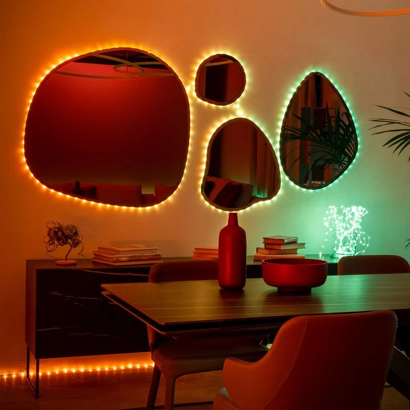 LED-valosarja Twinkly TWD200STP-TEU monivärinen sisänauha, 5 cm väli, IP20, läpinäkyvä kaapeli