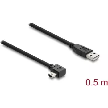 USB-A - Mini-USB-B kaapeli DELOCK 81650 – USB 2.0, 2 m, musta