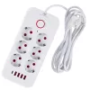 Pistorasia MACLEAN MCE391 W — 6 pistorasiaa, 4×USB-A + 1×USB-C, 3 m kaapeli, 110–240 V, 2500 W, valkoinen