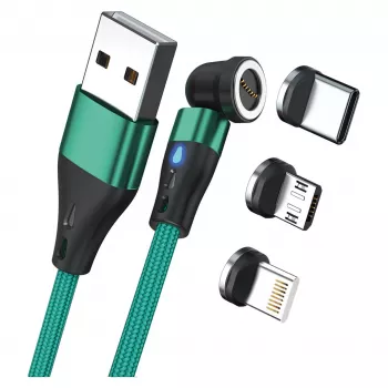 USB-kaapeli RealPower MagneticCharge3 1 m USB A vihreä