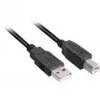 USB 2.0 kaapeli, USB-A uros > USB-B uros (musta, 3,0 metriä)