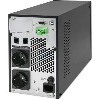 Qoltec UPS keskeytymätön virransyöttö | 1kVA | 1000W | tehokerroin 1,0 | LCD | EPO | USB | Online