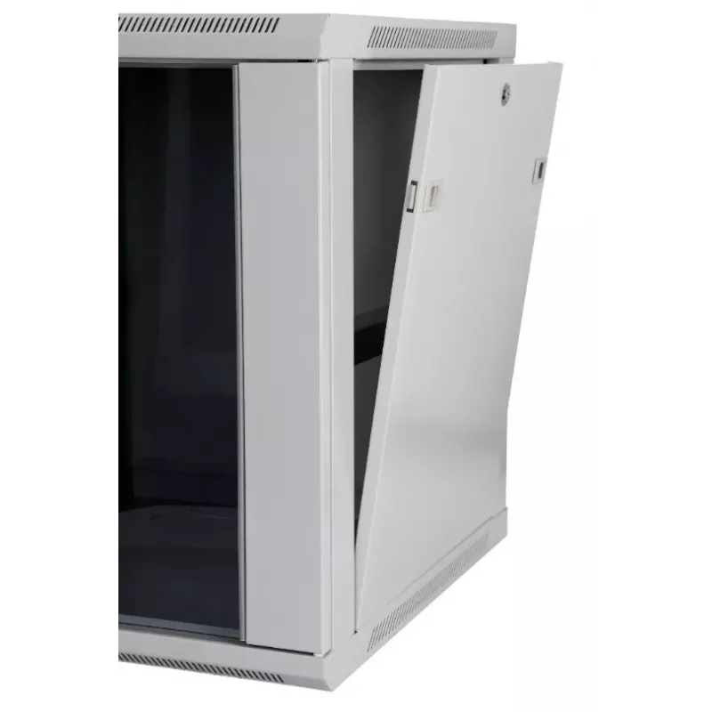 Verkkokaapin seinäteline SOMI Networks 22U 19 inch syvyys 45 cm, etulasillinen ovi, harmaa