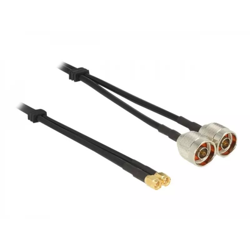 Koaksiaalikaapeli DeLOCK 89467 RG-58 5 m 2x N-uros 2x SMA-uros musta