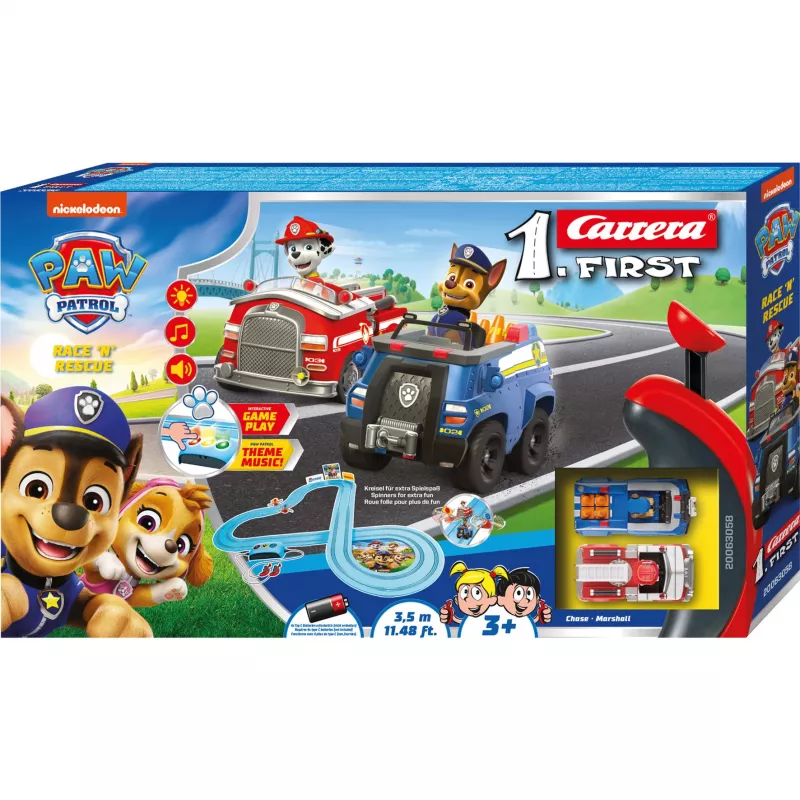Carrera FIRST Paw Patrol Race 'N' Rescue kilparata-sarja 20063058, 3 vuodesta alkaen