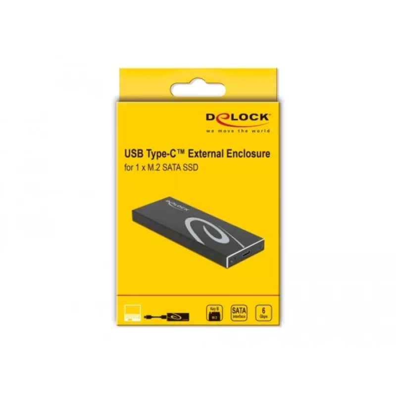 SSD-kotelo DeLOCK 42003 ulkoinen kotelo M.2 SATA SSD:lle USB Type-C