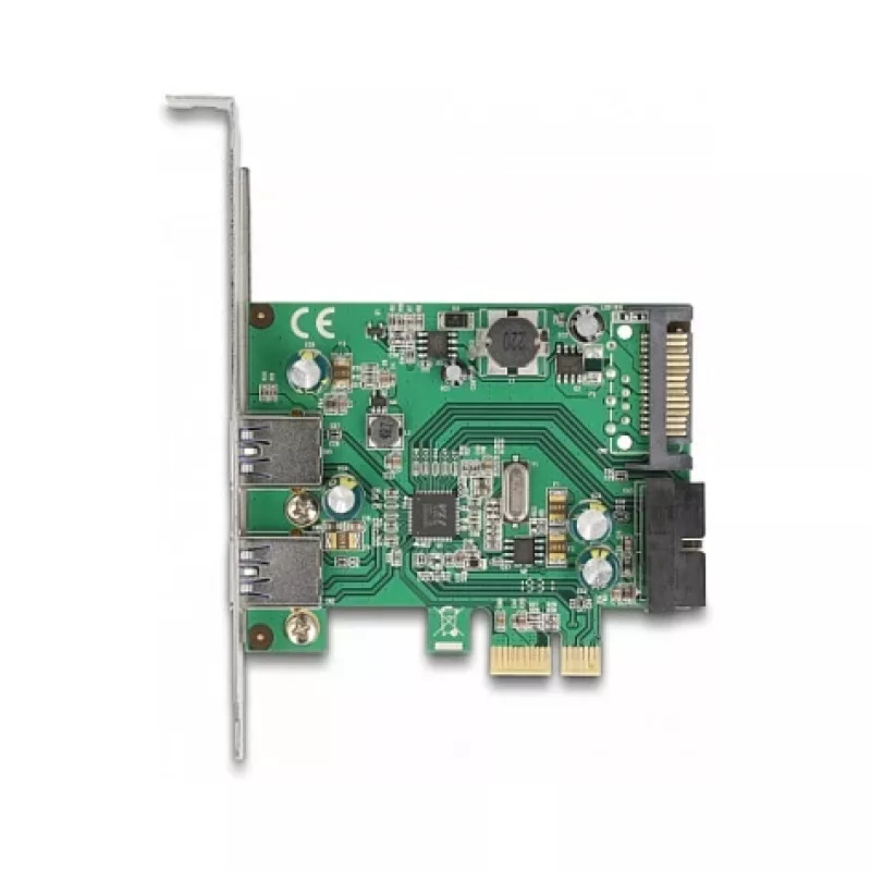 DeLOCK PCI Express x1 -kortti 2 x USB 3.2 Gen 1 Type-A + 1 x sisäinen 19-pin-header