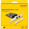 Delock PCI Express x1 -kortti 2 x RJ45 Gigabit LAN RTL8111 (88615)