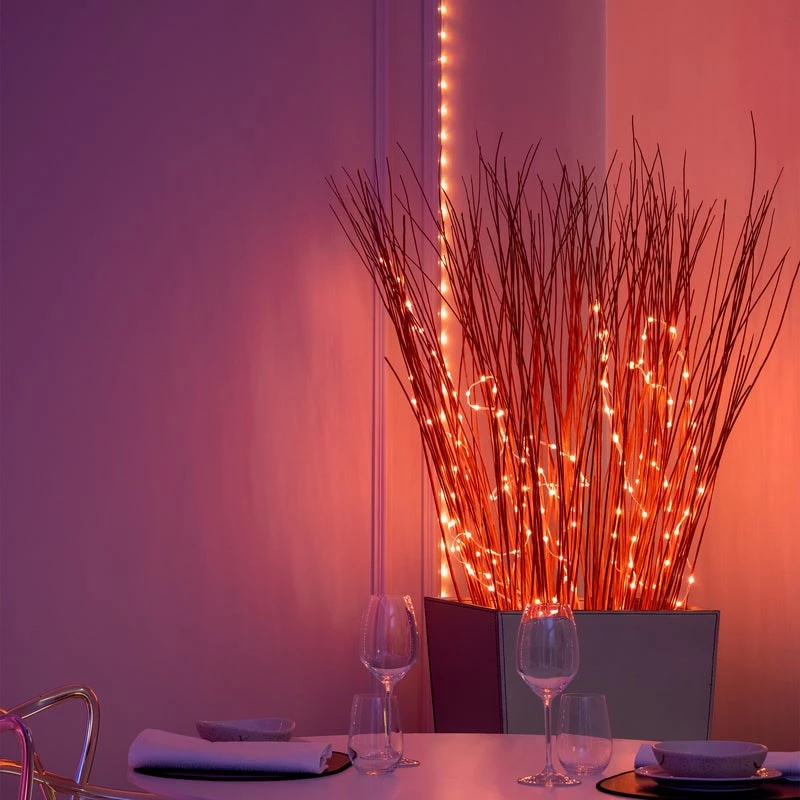 LED-valosarja Twinkly TWD200STP-TEU monivärinen sisänauha, 5 cm väli, IP20, läpinäkyvä kaapeli