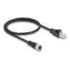 DeLOCK M12 sovitinkaapeli D-koodattu 4-napainen naaras - RJ45 uros 50 cm