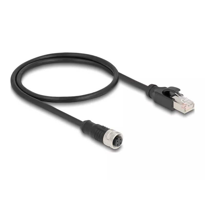 DeLOCK M12 sovitinkaapeli D-koodattu 4-napainen naaras - RJ45 uros 50 cm