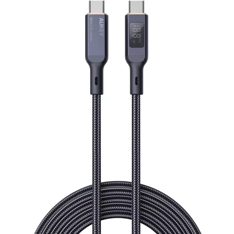 AUKEY CB-MCC102 USB-kaapeli 1,8 m USB-C musta 480 Gbit/s