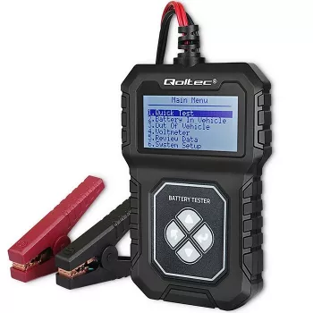 Qoltec digitaalinen akkutesteri LCD-näytöllä | puolankielinen valikko | 12V | AGM | GEL | STD | 30-220AH