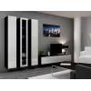 Cama olohuoneen kaappisarja VIGO 2 musta/valkoinen kiiltävä