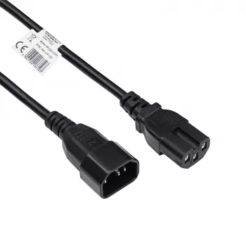 Akyga AK-UP-06 palvelimen virtakaapeli IEC C14 - C15, 1,8 m, musta