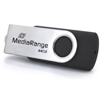 USB-muistitikku MediaRange MR1953 64 GB USB Type-C 3.2 Gen 1 (3.1 Gen 1) kääntyvä, musta/hopea