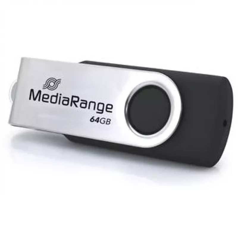 USB-muistitikku MediaRange MR1953 64 GB USB Type-C 3.2 Gen 1 (3.1 Gen 1) kääntyvä, musta/hopea