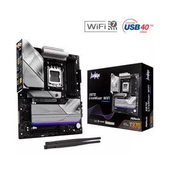 Emolevy ASROCK X870 (kanta AM5, ATX, DDR5, 4 muistipaikkaa, X870LIVEMIXERWIFI)
