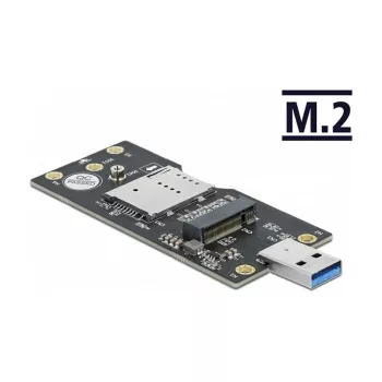 Delock 63166 USB 3.0 Type-A M.2 Key B muunnin SIM-paikalla