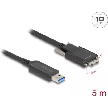 Aktiivinen optinen kaapeli DeLOCK 83211 USB Type-A-uros - Micro-B-uros 5 m 10 Gbit/s