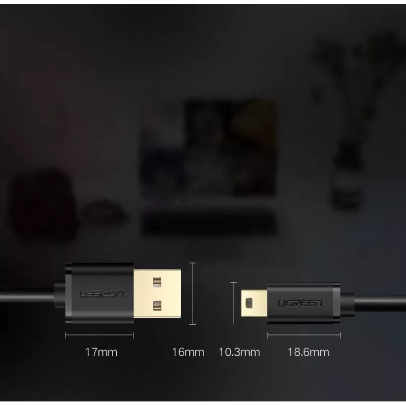 USB-datakaapeli UGREEN Thunderbolt - miniUSB 2 m musta