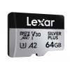 MicroSD-kortti Lexar 64 GB UHS-I luokka 3 SILVER PLUS