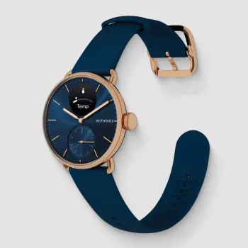 Withings ScanWatch 2 -kello EKG:llä, sykkeellä, SpO2:lla, aktiivisuuden ja unen seurannalla (38 mm, sininen ruusukulta)