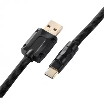 Sharkoon SGK50 Aviator spiraalikaapeli SKILLER SGK50:lle, USB-A - USB-C, 1,85 m, Titan/musta