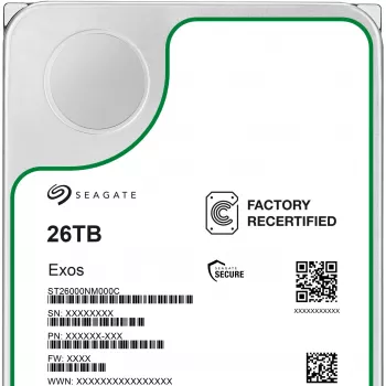 3,5 inch SEAGATE Exos 26 TB SATA yrityskiintolevy kunnostettu