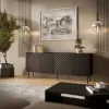Lipasto cama meble LUCCA 4D, 200×40×80 cm, musta, runko lastulevyä