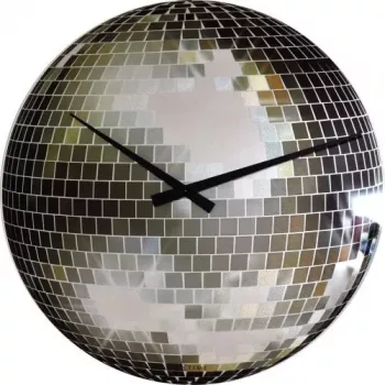 NeXtime kello 8801 Small Disco, Ø30 cm, seinäkello, hopea