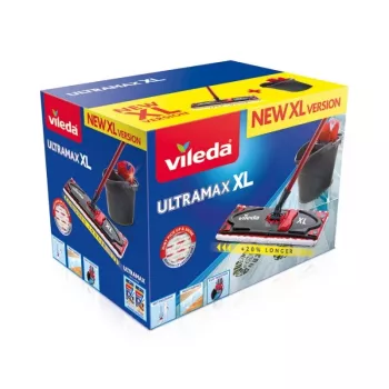 VILEDA Wischmopp Ultramax XL Box — pestävä mikrofiber-360°-kiertopää, taitettava, koville lattioille