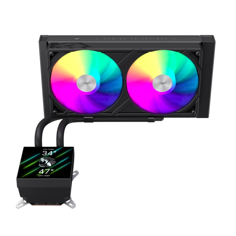 Gamemax CPU-nestekühler | GLACIER 240 LCD BK | Intel, AMD