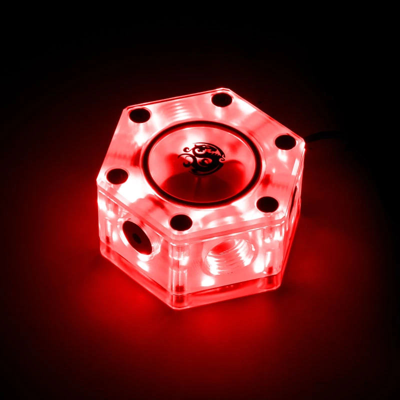 Virtausmittari BitsPower Hexagon Flow Indicator-RGB BP-HFI-RGB — RGB-valaistus, kuusikulmainen muotoilu