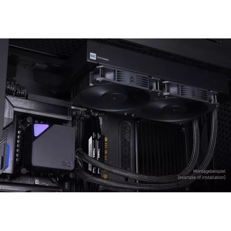 Yhdistelmänestecooleri Alphacool Core Ocean T38 AIO 280 mm 14 cm musta