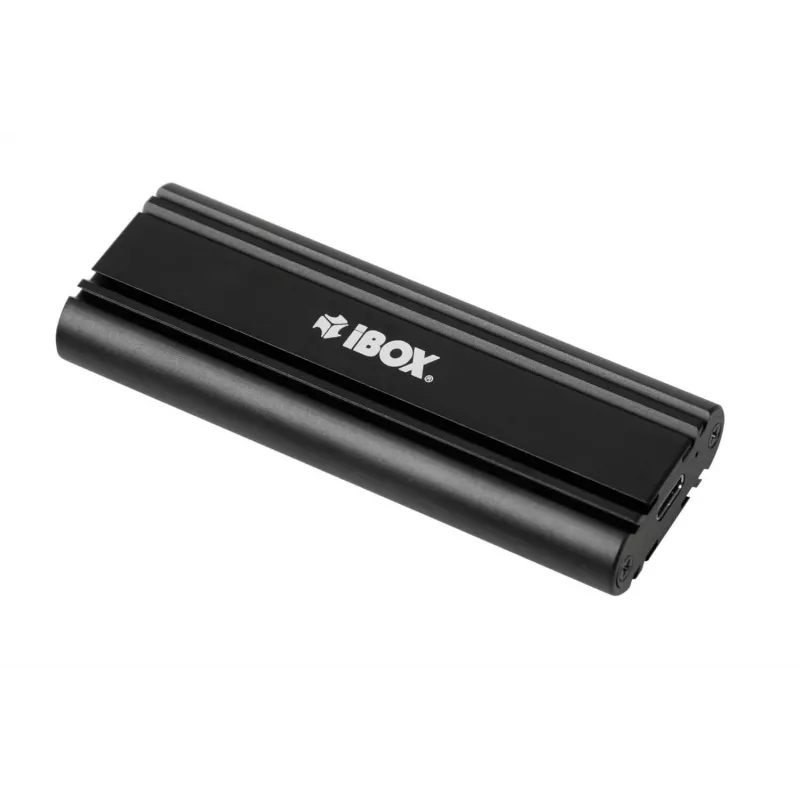 SSD-kotelo IBOX HD-07 1x M.2-asemalle, USB 3.2 Gen 2 (10 Gbit/s), USB-C, musta