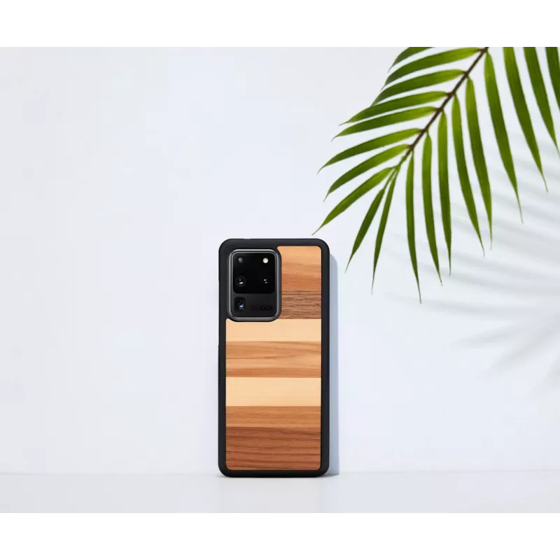 man and wood -suojakotelo Galaxy S20 Ultra — musta puuviimeistely