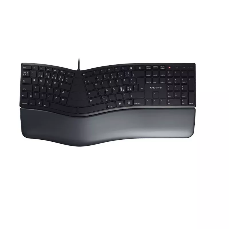 CHERRY KC 4500 ERGO näppäimistö yleiskäyttöinen USB QWERTY pohjoismainen musta