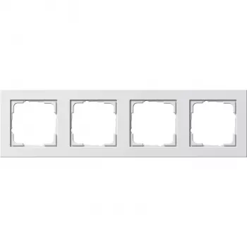 Seinälevy GIRA 0214 29 valkoinen ruuviton kehys, 80,8×294,7×9,3 mm