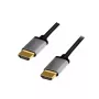 LogiLink CHA0101 HDMI-AV-kaapeli musta-harmaa 2 m HDMI-HDMI-urosliitin