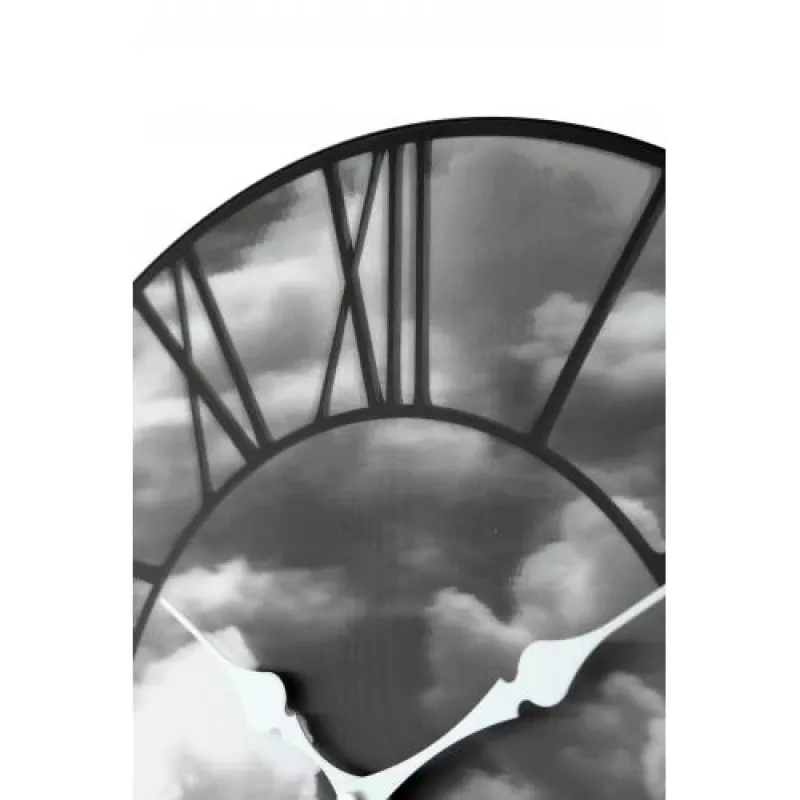 NeXtime kello 3037 Clouds, Ø39 cm, seinäkello, musta
