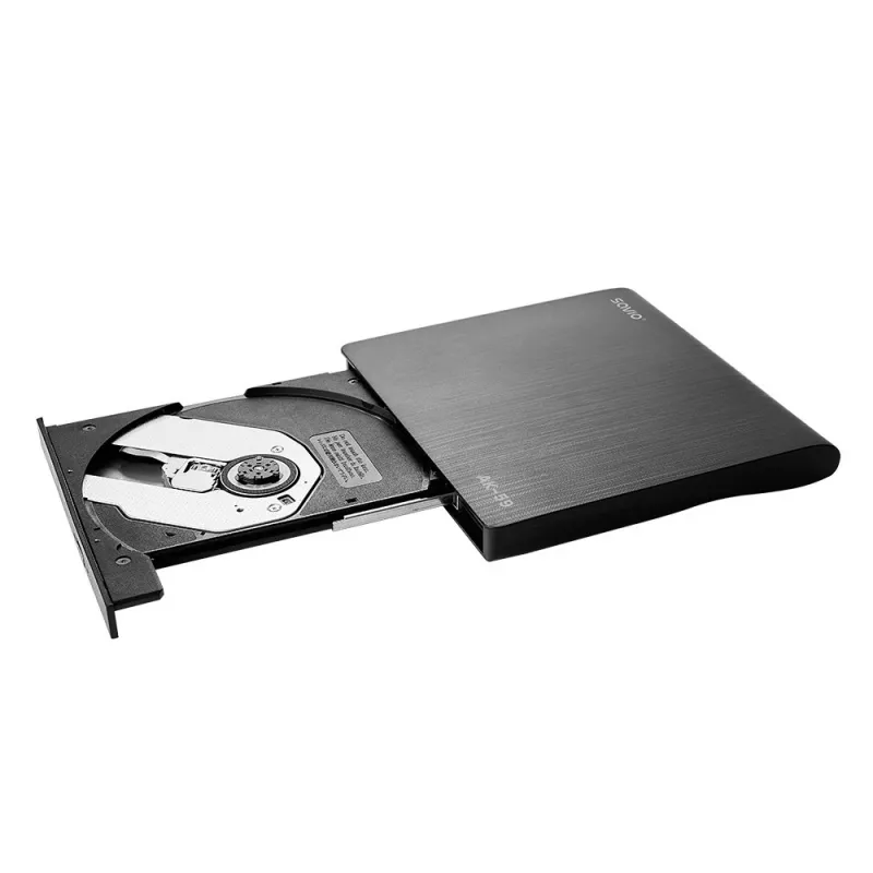 SAVIO AK-59 ulkoinen ohut CD/DVD-poltin R/RW - USB-C/USB-A, musta