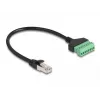 DeLOCK RJ45 -kaapeli Cat.6 uros liitinrimaan adapteriin 30 cm musta vihreä