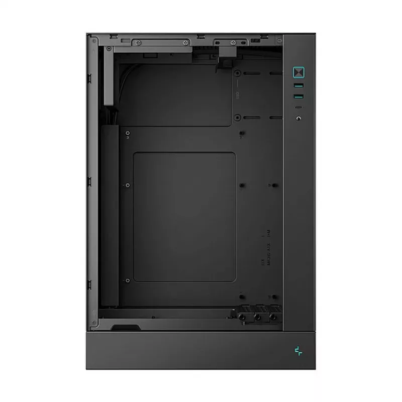 PC-kotelo DeepCool CH170 PLUS Tower musta – micro-ATX/mini-ITX, karkaistu lasi, USB-C, virtalähde ylhäällä