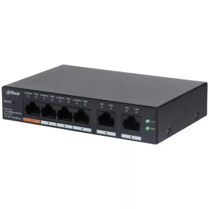 Dahua Technology DH-CS4006-4ET-60 verkkokytkin Managed L2 Gigabit Ethernet (10/100/1000) Power over Ethernet (PoE) musta