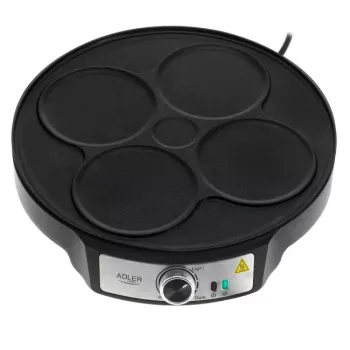 Adler AD 3093 2-in-1 kaksipuolinen sähköinen kreppirauta, 1600 W, musta