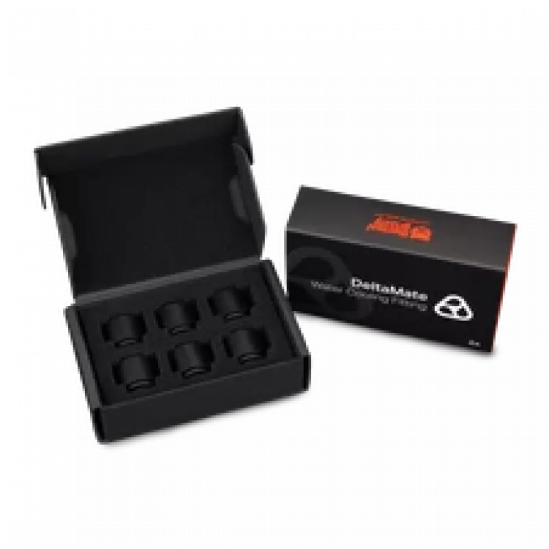 Thermal Grizzly DeltaMate Extender MF14 – vesijäähdytysliitäntä, musta, 6 kpl (TG-DM-FIT-6007)